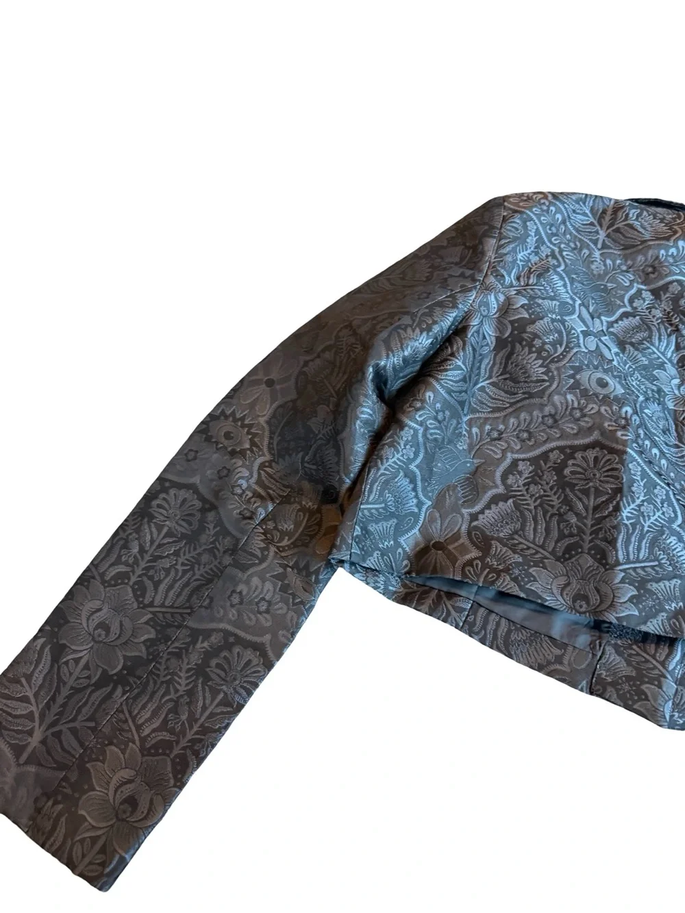 Disturbia Nocturna Jacquard Cropped Blazer Jacket Button-Down Academia Sz 10 NWT